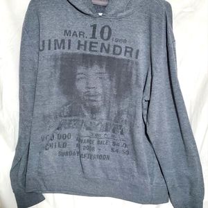 Jimi Hendrix Hoodie Gray Women's XL voodoo child portrait collectable
